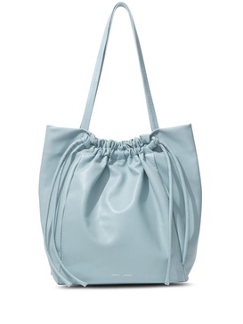 drawstring leather tote bag