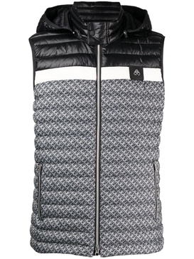 logo jacquard padded gilet