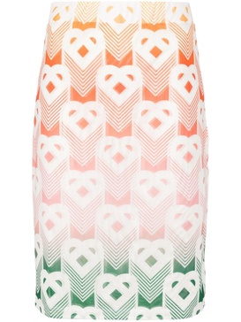 logo-print mesh skirt