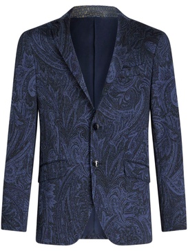 paisley-print single-breasted blazer