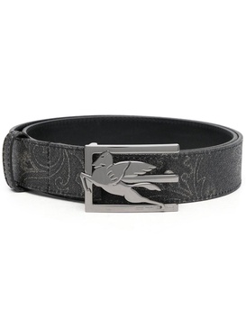 logo-buckle leather belt