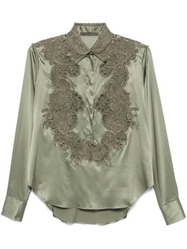 corded lace-detail blouse