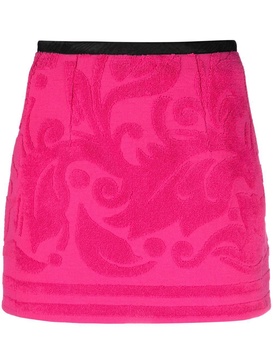 terry-cloth jacquard miniskirt