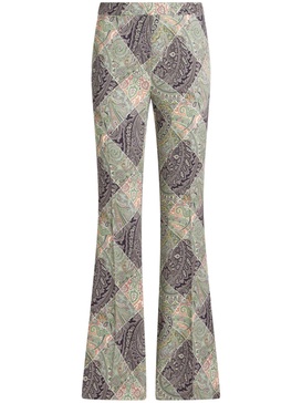 flared printed cady trousers