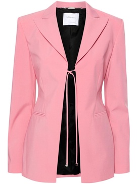 tie-fastening single-breasted blazer