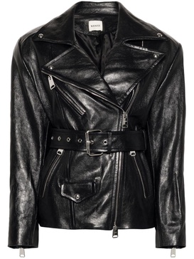 Fabbie belted leather jacket