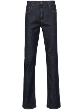 slim-cut denim pants