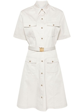 logo-patch shirt dress