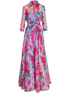 floral-print silk dress 