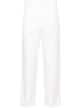 straight-leg linen trousers