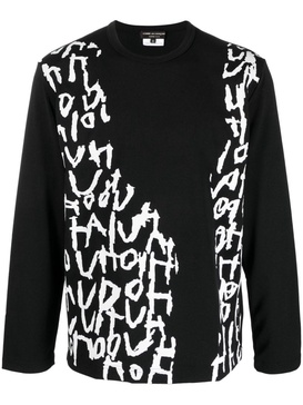 script-print long-sleeved jumper