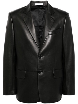 single-breasted leather blazer