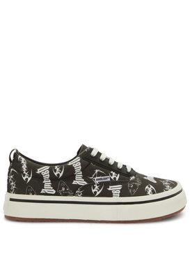 logo-print canvas sneakers