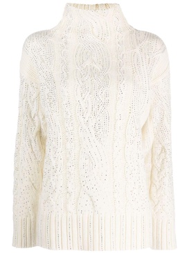 crystal-embellished knit jumper