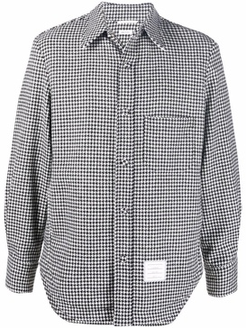 houndstooth-pattern shirt jacket