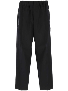 elasticated-waistband wool trousers