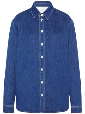 x Violet Getty pointed-collar denim shirt