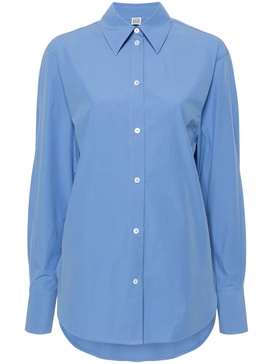 pointed-collar poplin shirt