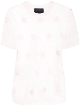 floral cut-out T-shirt