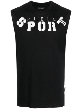 logo-print cotton tank top