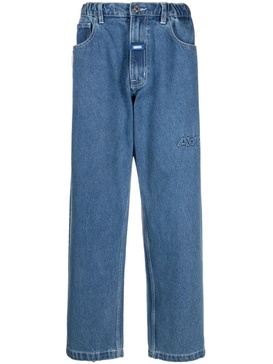 logo-appliqué straight-leg jeans