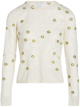 floral-embroidered jumper