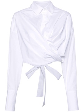 cropped wrap shirt