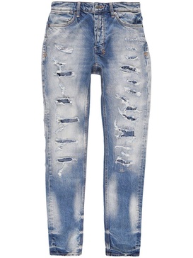 ripped-detail slim-fit jeans