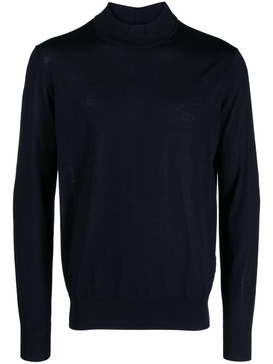 mock-neck virgin wool jumper