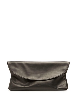 logo-debossed leather clutch bag