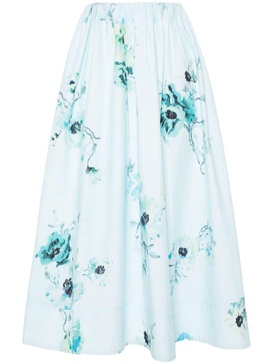 Lightburst floral cotton midi skirt