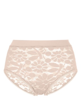 floral-lace high-waisted briefs