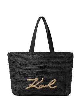 Signature raffia beach bag