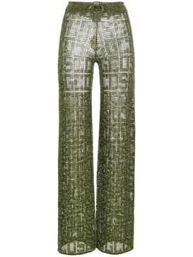 logo-print high waist trousers