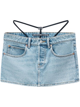 Alexander Wang Women Mini Skirt With Pre-Style Logo Diamante Thong