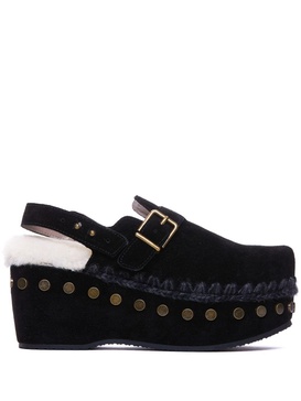 70mm stud-embellished platform mules