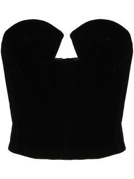 cut-out velvet-effect bustier