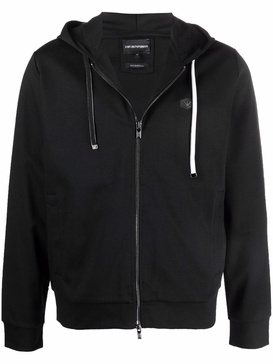 logo-patch zip-up hoodie