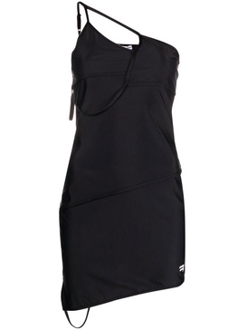 asymmetric-panelled bodycon dress