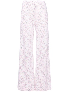 zigzag-woven wide-leg trousers