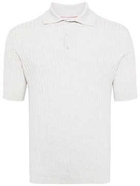 knitted cotton polo shirt