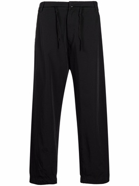 drawstring straight-leg trousers