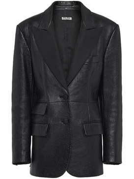 nappa leather single-breasted blazer