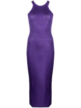 lurex sleeveless midi dress