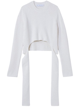 ribbed-knit wrap jumper