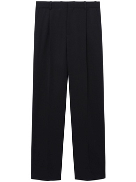 straight-leg wool trousers