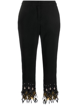 studded-ankles cropped trousers