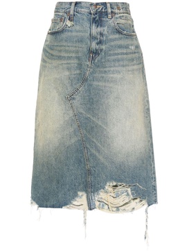 ripped denim skirt