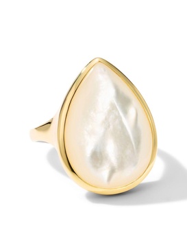 18kt yellow gold Rock Candy teardrop mother of pearl ring