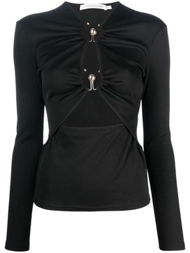 cut-out detail long-sleeve top